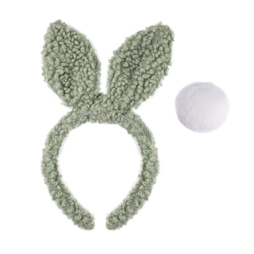 Süße Hasenohren-Schwanz-Haarbänder für Fotostudio, Ostern, auffällige Requisiten, Halloween, Party, Alltag von sodeber