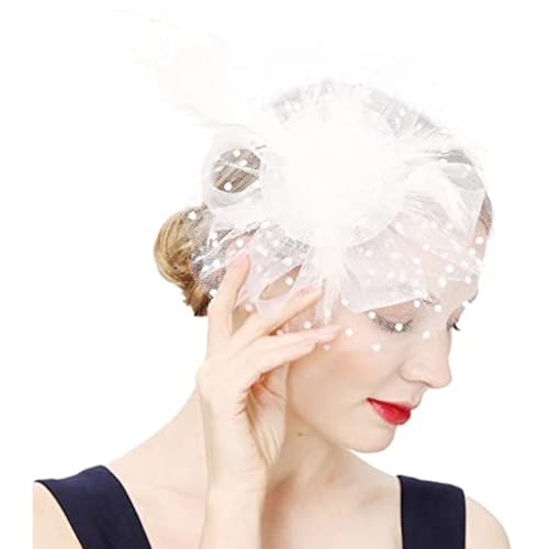 Teeparty-Fascinator für Damen, Stirnband, Derby, Pillbox, Hut, Cocktail, Blumenschleier von sodeber