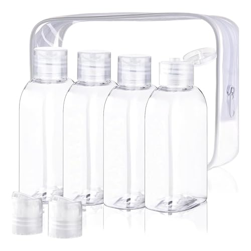 Tragbare nachfüllbare 100-ml-Kosmetikbehälter für Shampoo, Conditioner, Make-up-Entferner, auslaufsicher, wiederverwendbar, 4 Stück von sodeber