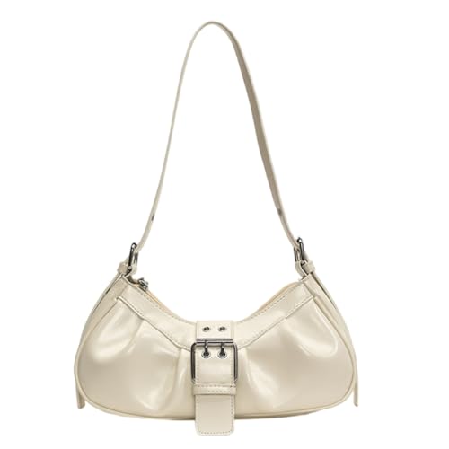 Trendige PU-Leder-Handtasche mit Schnallen-Designs, Schultertasche zur Verschönerung Ihrer Outfits, Termine und Einkäufe, Weiß W, Medium Trendige PU-Leder-Handtasche mit Schnallen-Designs, Schultertasche zur Verschönerung Ihrer Outfits, Termine und Einkäufe, Weiß W, Medium von sodeber