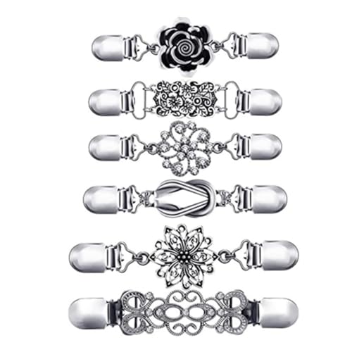 Vintage Cardigan Clip Schal Kragen Clip Damen Pullover Clip Cardigan Schal Brosche Pin Schal Kragen Clip On Pin, M, Metall, Kein Edelstein von sodeber