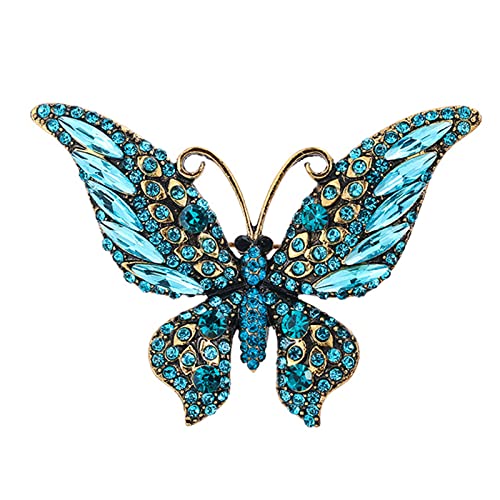 Vintage-Kristall-Brosche mit glitzernden Strasssteinen, Schmetterlingsnadel, Retro-Kleidung, Anstecknadel, Schal, Clip, M, Stoff Vintage-Kristall-Brosche mit glitzernden Strasssteinen, Schmetterlingsnadel, Retro-Kleidung, Anstecknadel, Schal, Clip, M, Stoff von sodeber