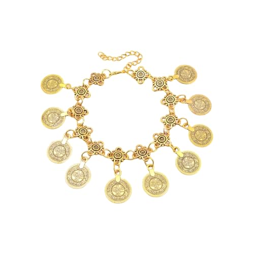 Vintage Münze Quasten Fußkettchen Kette Mode Armreif Damen Fuß für Strand Hochzeiten und Tanzkurse von sodeber