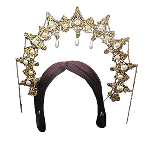 Vintage-Schmuck-Zubehör, geprägte Krone, Perlen, Kette, Stirnband, Metallpaket, M, Metall von sodeber