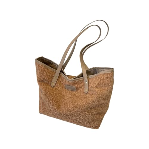 sodeber 2023 Neue Plüsch-Umhängetasche, Handtasche, vielseitig, modisch, trendig, großes Fassungsvermögen, Einkaufen für Mädchen und Frauen, Brown Bn, Medium von sodeber