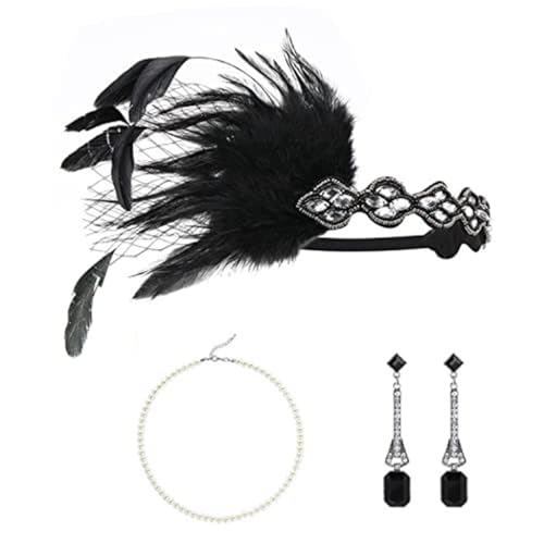 sodeber 20er Jahre Flapper Damen Kostüm Party Stirnband Halskette Ohrringe 1920er Vintage Cos-Play Zubehör sodeber 20er Jahre Flapper Damen Kostüm Party Stirnband Halskette Ohrringe 1920er Vintage Cos-Play Zubehör von sodeber