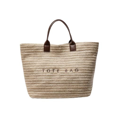 sodeber All-Matching-Handtasche für Damen, großes Fassungsvermögen, Pendlertasche, gewebter Strand-Strohgriff, stilvoll, Coffee Cf, Medium sodeber All-Matching-Handtasche für Damen, großes Fassungsvermögen, Pendlertasche, gewebter Strand-Strohgriff, stilvoll, Coffee Cf, Medium von sodeber