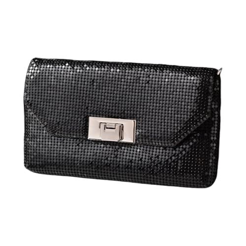 sodeber Anspruchsvolle Aluminium-Mesh-Handtasche bietet einen stilvollen Look für modische Damen-Umhängetasche, Partys und, Black Bk, Medium von sodeber