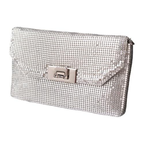 sodeber Anspruchsvolle Aluminium-Mesh-Handtasche bietet einen stilvollen Look für modische Damen-Umhängetasche, Partys und, Silber S, Medium sodeber Anspruchsvolle Aluminium-Mesh-Handtasche bietet einen stilvollen Look für modische Damen-Umhängetasche, Partys und, Silber S, Medium von sodeber