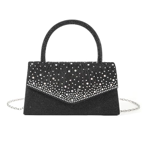 sodeber Anspruchsvolle Damen Abendtasche mit funkelnden Strasssteinen Dekoration Plissee Handtasche Schulter für, Black Style B Bk-2, Medium sodeber Anspruchsvolle Damen Abendtasche mit funkelnden Strasssteinen Dekoration Plissee Handtasche Schulter für, Black Style B Bk-2, Medium von sodeber