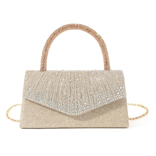 sodeber Anspruchsvolle Damen Abendtasche mit funkelnden Strasssteinen Dekoration Plissee Handtasche Schulter für, Champagner Style B Cp-2, Medium sodeber Anspruchsvolle Damen Abendtasche mit funkelnden Strasssteinen Dekoration Plissee Handtasche Schulter für, Champagner Style B Cp-2, Medium von sodeber