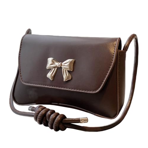 sodeber Anspruchsvolle Umhängetasche für Frauen Bowknot Verzierung Unterarmtaschen PU Leder Satchel versch, Coffee Cf, Medium von sodeber