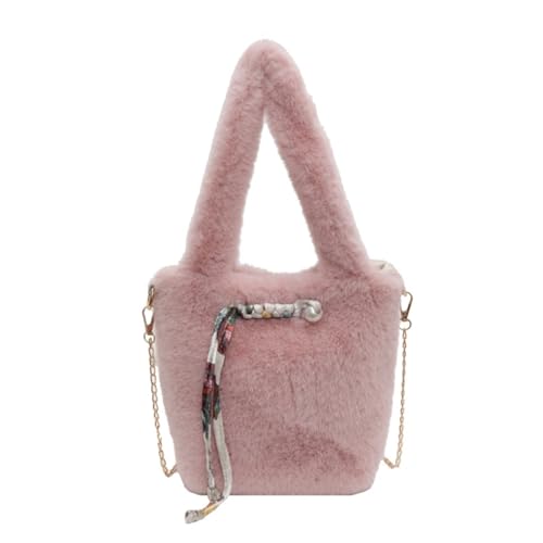 sodeber Bequeme und warme flauschige Eimertasche für den täglichen Gebrauch, Umhängetasche, Umhängetasche, für jeden Herbst und Winter, Pink, Medium sodeber Bequeme und warme flauschige Eimertasche für den täglichen Gebrauch, Umhängetasche, Umhängetasche, für jeden Herbst und Winter, Pink, Medium von sodeber