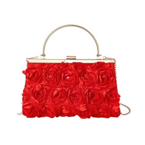 sodeber Creative Rose Designs Abendtasche, Handtasche, Schultertasche, Crossbody-Tasche mit Kettenriemen für Braut- oder Abschlussballveranstaltungen, Rot 01style R-01, Medium sodeber Creative Rose Designs Abendtasche, Handtasche, Schultertasche, Crossbody-Tasche mit Kettenriemen für Braut- oder Abschlussballveranstaltungen, Rot 01style R-01, Medium von sodeber