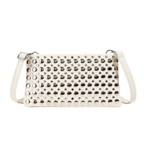 sodeber Crossbody-Tasche für Damen, Ledergeldbörsen, Punk-Nieten, Handtaschen, Schultertasche, weiches Polyurethan, Beige Bg, Medium sodeber Crossbody-Tasche für Damen, Ledergeldbörsen, Punk-Nieten, Handtaschen, Schultertasche, weiches Polyurethan, Beige Bg, Medium von sodeber