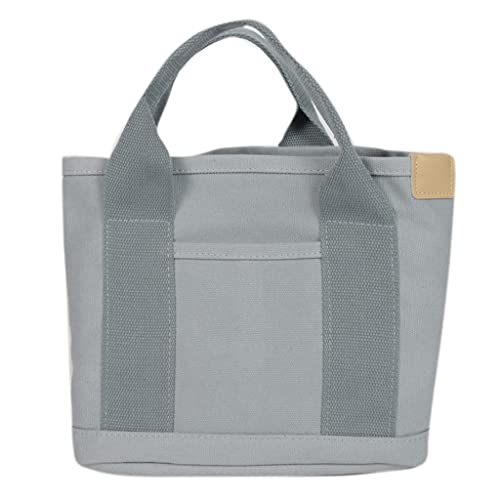 sodeber Damen-Einkaufstasche für Damen, große Kapazität, kleine Canvas-Tasche, Tragetasche, Studenten-Mittagessen, Hellgrau, Gr. L, Medium von sodeber