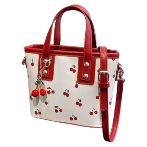 sodeber Damen-Handtasche mit Obst-Schultern, PU-Leder, ästhetische Umhängetasche, einfache Kuriertasche für den täglichen Gebrauch, Rot R, Medium sodeber Damen-Handtasche mit Obst-Schultern, PU-Leder, ästhetische Umhängetasche, einfache Kuriertasche für den täglichen Gebrauch, Rot R, Medium von sodeber