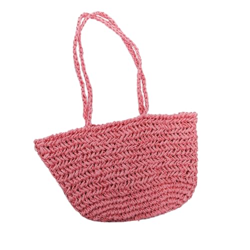 sodeber Damen-Schultertasche aus Stroh, großes Fassungsvermögen, gewebt, Handtasche, leicht, für Outdoor-Urlaub, Pink, Medium sodeber Damen-Schultertasche aus Stroh, großes Fassungsvermögen, gewebt, Handtasche, leicht, für Outdoor-Urlaub, Pink, Medium von sodeber