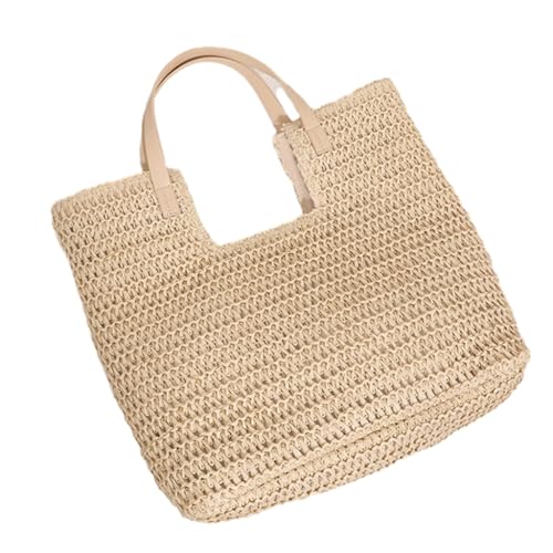 sodeber Damen-Schultertasche aus Stroh, großes Fassungsvermögen, handgewebt, Handtasche, Damen, Urlaubsmode, Beige Bg, Medium sodeber Damen-Schultertasche aus Stroh, großes Fassungsvermögen, handgewebt, Handtasche, Damen, Urlaubsmode, Beige Bg, Medium von sodeber