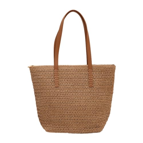 sodeber Damen-Schultertasche aus Stroh, großes Fassungsvermögen, handgewebt, Handtasche für Damen, Strand, Urlaub, Mode, Coffee Cf, Medium sodeber Damen-Schultertasche aus Stroh, großes Fassungsvermögen, handgewebt, Handtasche für Damen, Strand, Urlaub, Mode, Coffee Cf, Medium von sodeber