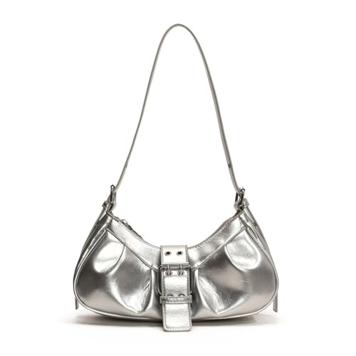sodeber Damen Tasche, PU-Leder, Unterarm-Geldbörse, trendig, modisch, Einkaufen, plissiert, Crossbody, ästhetisch, Silber S, Medium sodeber Damen Tasche, PU-Leder, Unterarm-Geldbörse, trendig, modisch, Einkaufen, plissiert, Crossbody, ästhetisch, Silber S, Medium von sodeber