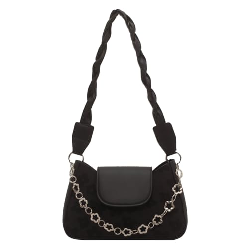 sodeber Damen-Umhängetasche, große Kapazität, Achselkette, trendige Handtasche, passend zu Achseln, Retro-Stil, Black Bk, Medium sodeber Damen-Umhängetasche, große Kapazität, Achselkette, trendige Handtasche, passend zu Achseln, Retro-Stil, Black Bk, Medium von sodeber