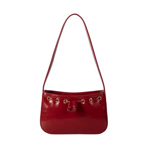 sodeber Damen-Unterarmtasche, einfache Schultertasche, modisch, Pendeln, einfarbig, Handtasche, passend zu Achselhöhlen, Rot R, Medium von sodeber
