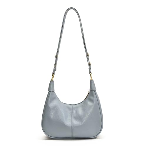 sodeber Damentasche mit Halbmond-Schultern, PU-Leder, Umhängetasche, lässig, Pendeln, Einkaufen, Herbst, Winter, Blau Bl, Medium von sodeber