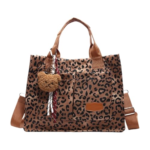 sodeber Damentasche mit Leopardenmuster, Canvas, großes Fassungsvermögen, Schultertasche, Tragegriff, Brown Bn, Medium sodeber Damentasche mit Leopardenmuster, Canvas, großes Fassungsvermögen, Schultertasche, Tragegriff, Brown Bn, Medium von sodeber