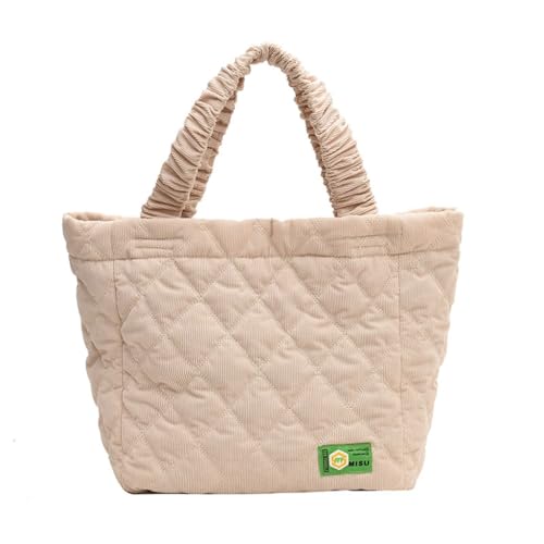sodeber Einkaufstasche, Schultertasche, großes Fassungsvermögen, Nähte, Tragetasche, für Damen, Mädchen, Geldbörse, modisch, einfarbig, Beige Bg, Medium sodeber Einkaufstasche, Schultertasche, großes Fassungsvermögen, Nähte, Tragetasche, für Damen, Mädchen, Geldbörse, modisch, einfarbig, Beige Bg, Medium von sodeber