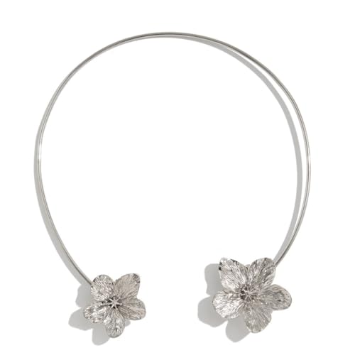 sodeber Einzigartige Blumen-/Seestern-Halskette, verstellbare Größe, handgefertigt, Schlüsselbeinkette, Zubehör für den Strand, M, Metall, Kein Edelstein von sodeber