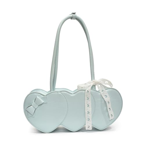 sodeber Elegante Herz-Umhängetasche mit Schleifen-Detail, modisches PU-Leder, Achsel-Reise-Geldbörse für Damen, Green Gn, Medium sodeber Elegante Herz-Umhängetasche mit Schleifen-Detail, modisches PU-Leder, Achsel-Reise-Geldbörse für Damen, Green Gn, Medium von sodeber