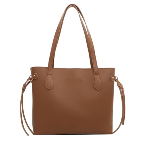 sodeber Elegante Schultertasche für Damen, einfarbig, PU-Leder, Handtasche mit Tragegriff oben, großes Fassungsvermögen, Unterarmtasche, Hellbraun, Medium sodeber Elegante Schultertasche für Damen, einfarbig, PU-Leder, Handtasche mit Tragegriff oben, großes Fassungsvermögen, Unterarmtasche, Hellbraun, Medium von sodeber