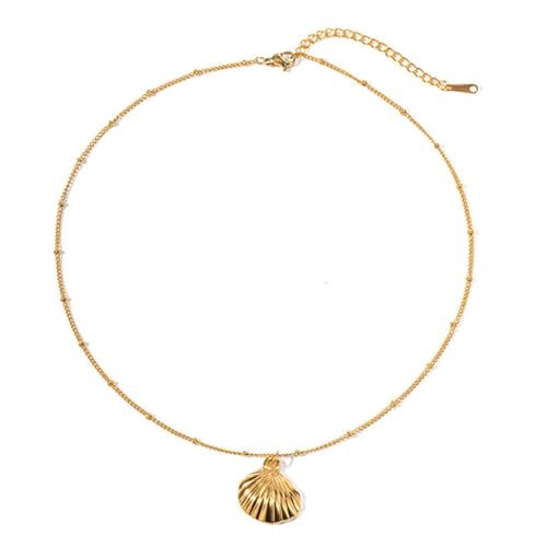 sodeber Elegante goldene Halskette mit Seestern und Muscheln, Edelstahl, einzigartiger Tropfen-Ohrring-Anhänger für Strandurlaub sodeber Elegante goldene Halskette mit Seestern und Muscheln, Edelstahl, einzigartiger Tropfen-Ohrring-Anhänger für Strandurlaub von sodeber