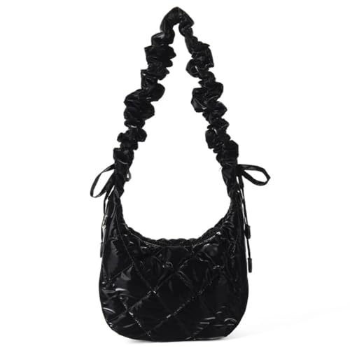 sodeber Gesteppte modische Umhängetasche mit plissiertem Riemen, lässige Handtasche, Crossbody-Tasche für Damen und Herren, Black Bk, Medium sodeber Gesteppte modische Umhängetasche mit plissiertem Riemen, lässige Handtasche, Crossbody-Tasche für Damen und Herren, Black Bk, Medium von sodeber