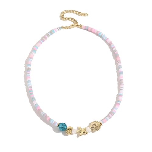 sodeber Halskette mit Perlen, verstellbares Design, bunte Halskette, Perlen-Halskette, Schmuck für Damen von sodeber