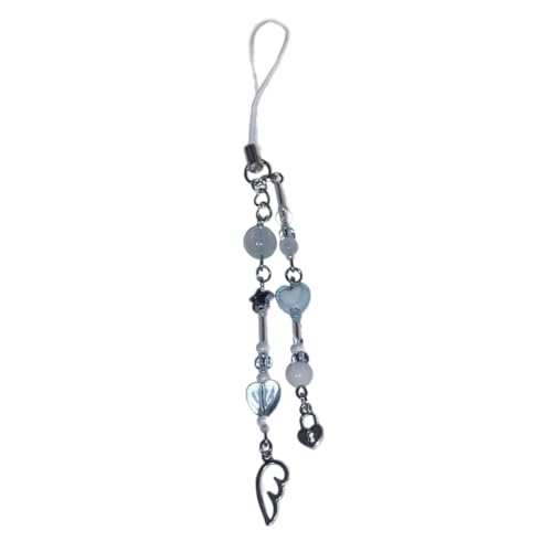 sodeber Handgefertigter Perlen-Anhänger, Handy-Charm, einzigartiger Schlüsselanhänger mit Schneeflockenflügel-Accessoire für Frauen u, M, Acryllegierung, Kein Edelstein von sodeber