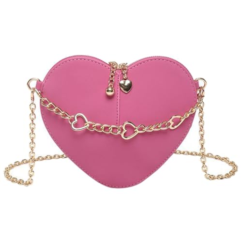 sodeber Herzförmige Umhängetasche, modische PU-Leder-Umhängetasche mit Kettenriemen, Umhängetasche für Damen und, Pink, Medium sodeber Herzförmige Umhängetasche, modische PU-Leder-Umhängetasche mit Kettenriemen, Umhängetasche für Damen und, Pink, Medium von sodeber