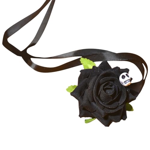 sodeber Hot Girls Halskette Halloween Schädel Choker für Bühne Club Verkleiden Verstellbarer Schmuck Frauen, M, Stoff von sodeber