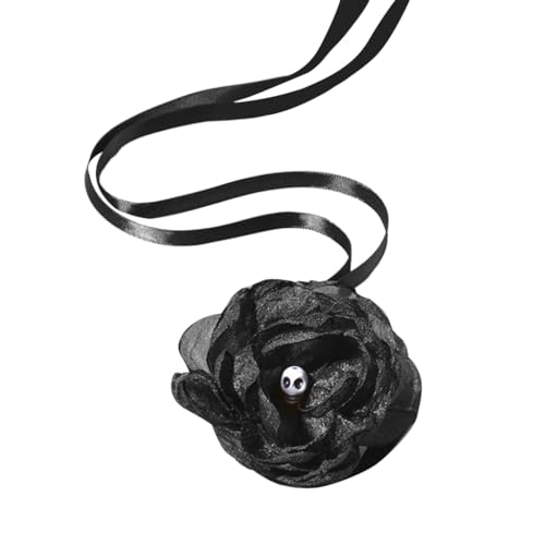 sodeber Hot Girls Halskette Halloween Schädel Choker für Bühne Club Verkleiden Verstellbarer Schmuck Frauen, M, Stoff von sodeber