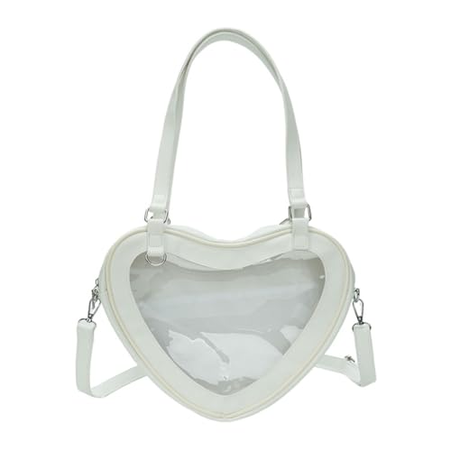 sodeber Itabag Umhängetasche für Schulmädchen, Herzform, japanische große Kapazität, transparentes Fenster, Crossbody-Tasche für Anime, Weiß W, Medium sodeber Itabag Umhängetasche für Schulmädchen, Herzform, japanische große Kapazität, transparentes Fenster, Crossbody-Tasche für Anime, Weiß W, Medium von sodeber