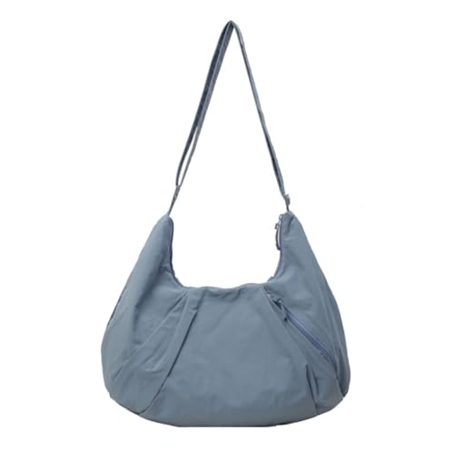 sodeber Japanische Umhängetasche für Damen, einfarbig, Schultertasche, einfache Kuriertasche, große Kapazität, Knödel, Blau Bl, Medium sodeber Japanische Umhängetasche für Damen, einfarbig, Schultertasche, einfache Kuriertasche, große Kapazität, Knödel, Blau Bl, Medium von sodeber