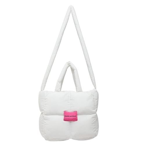 sodeber Leichte gesteppte Tasche für Damen mit mehreren Tragemöglichkeiten, Schultertaschen, geeignet für Pendler und, Weiß W, Medium von sodeber