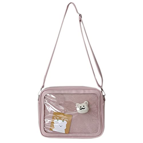 sodeber Luxuriöse PU-Ita-Tasche für Damen, Süßigkeitentaschen, transparente Tasche, japanische Schultertasche, Pink, Medium sodeber Luxuriöse PU-Ita-Tasche für Damen, Süßigkeitentaschen, transparente Tasche, japanische Schultertasche, Pink, Medium von sodeber