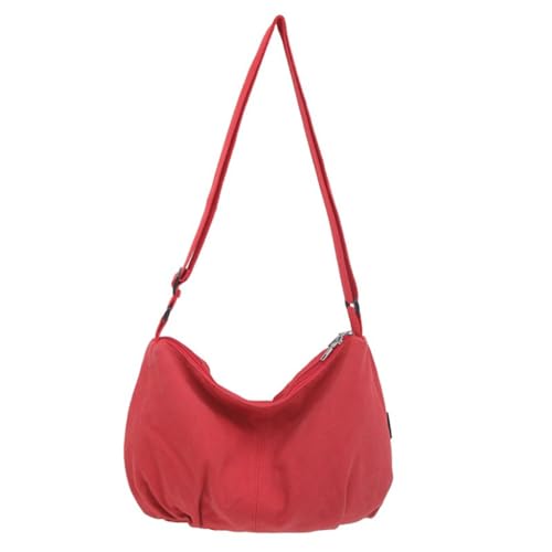sodeber Mehrzweck-Umhängetasche aus Segeltuch, einfarbig, mit verstellbarem Riemen, Unisex, mit Reißverschluss, Rot, Pk, Medium sodeber Mehrzweck-Umhängetasche aus Segeltuch, einfarbig, mit verstellbarem Riemen, Unisex, mit Reißverschluss, Rot, Pk, Medium von sodeber