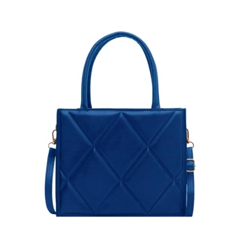 sodeber Minimalistisches Design, PU-Handtasche mit gestepptem Muster, Tragetasche, Umhängetasche, Blau Bl, Medium sodeber Minimalistisches Design, PU-Handtasche mit gestepptem Muster, Tragetasche, Umhängetasche, Blau Bl, Medium von sodeber