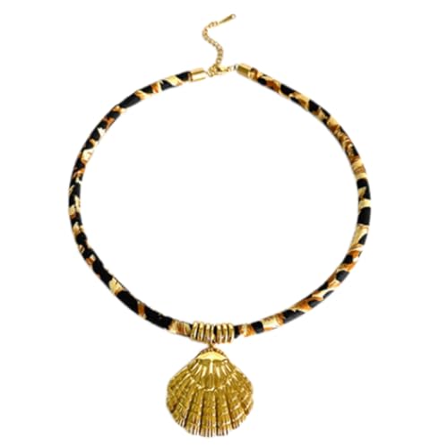 sodeber Moderne Halskette mit Leopardenmuster, Edelstahl-Anhänger, Halsschmuck, bequemes Seilband für Mode von sodeber