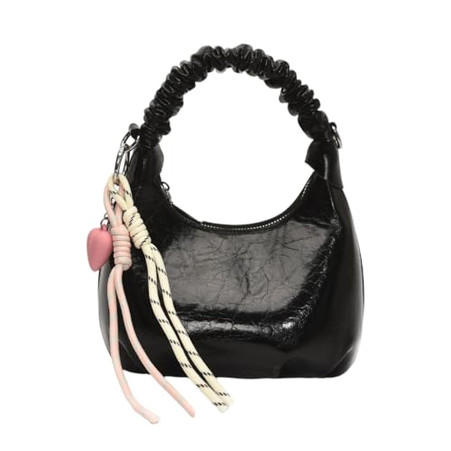 sodeber Moderne Handtasche, PU-Leder, Schultertasche, gerüscht, Umhängetasche, stilvolle Umhängetasche für den lässigen Einkauf oder, Black Bk, Medium sodeber Moderne Handtasche, PU-Leder, Schultertasche, gerüscht, Umhängetasche, stilvolle Umhängetasche für den lässigen Einkauf oder, Black Bk, Medium von sodeber