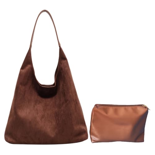 sodeber Moderne braune Umhängetasche, geräumige Geldbörse, lässige Handtasche, Unterarmtaschen mit kleinem Make-up, 2 Stück, Coffee Cf, Medium sodeber Moderne braune Umhängetasche, geräumige Geldbörse, lässige Handtasche, Unterarmtaschen mit kleinem Make-up, 2 Stück, Coffee Cf, Medium von sodeber