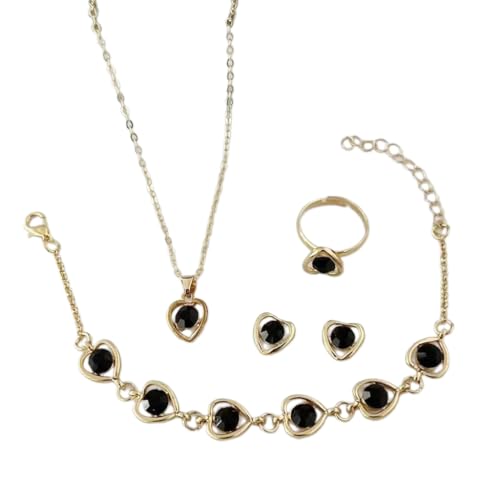 sodeber Modernes Schmuck-Set, Kristall-Herz-Ohrstecker, Ohrringe, stilvoller Anhänger, Halskette, geeignet für jeden Anlass sodeber Modernes Schmuck-Set, Kristall-Herz-Ohrstecker, Ohrringe, stilvoller Anhänger, Halskette, geeignet für jeden Anlass von sodeber